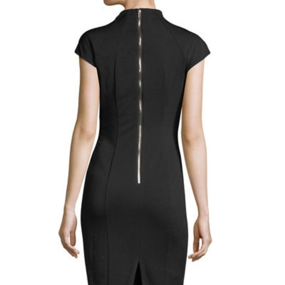 NWOT Alexia Admor Solid V-Neck Cap-Sleeve Dress - Picture 2 of 10